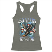 250 Years of American Freedom Racerback Tank Top Bald Eagle USA Flag 1776 to 2026 Patriotic - Wonder Print Shop