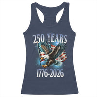 250 Years of American Freedom Racerback Tank Top Bald Eagle USA Flag 1776 to 2026 Patriotic - Wonder Print Shop