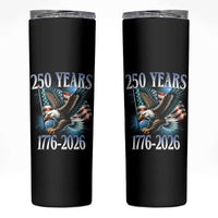 250 Years of American Freedom Skinny Tumbler Bald Eagle USA Flag 1776 to 2026 Patriotic - Wonder Print Shop