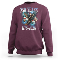 250 Years of American Freedom Sweatshirt Bald Eagle USA Flag 1776 to 2026 Patriotic - Wonder Print Shop