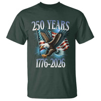 250 Years of American Freedom T Shirt Bald Eagle USA Flag 1776 to 2026 Patriotic - Wonder Print Shop