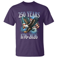 250 Years of American Freedom T Shirt Bald Eagle USA Flag 1776 to 2026 Patriotic - Wonder Print Shop