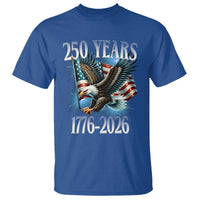 250 Years of American Freedom T Shirt Bald Eagle USA Flag 1776 to 2026 Patriotic - Wonder Print Shop