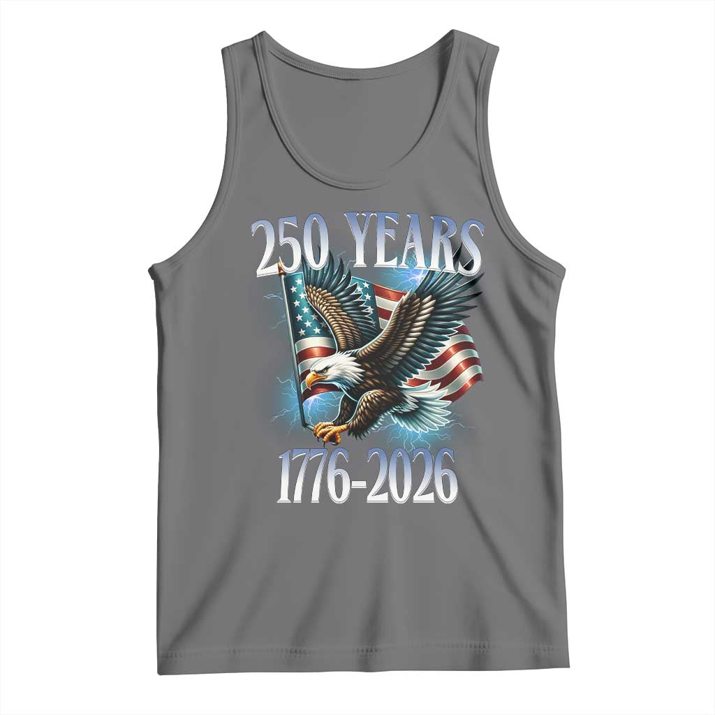 250 Years of American Freedom Tank Top Bald Eagle USA Flag 1776 to 2026 Patriotic - Wonder Print Shop