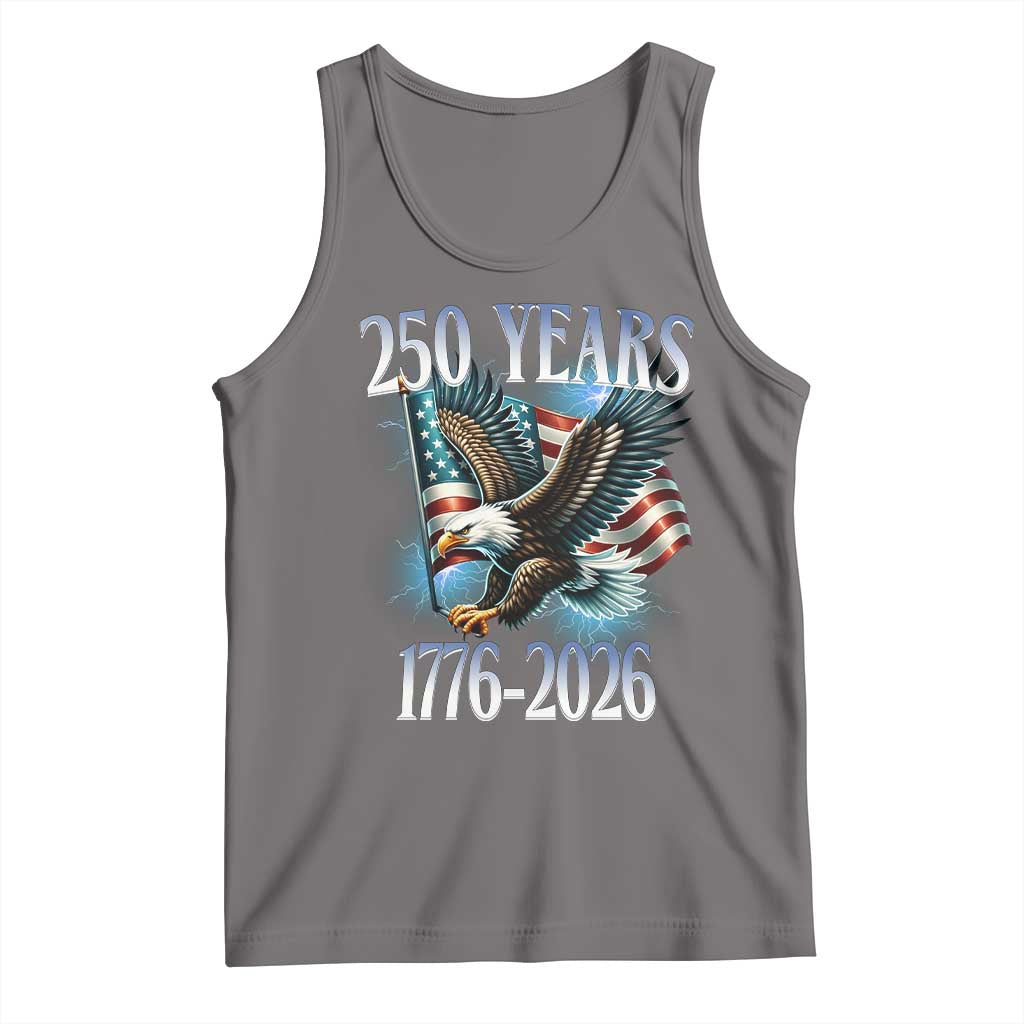 250 Years of American Freedom Tank Top Bald Eagle USA Flag 1776 to 2026 Patriotic - Wonder Print Shop