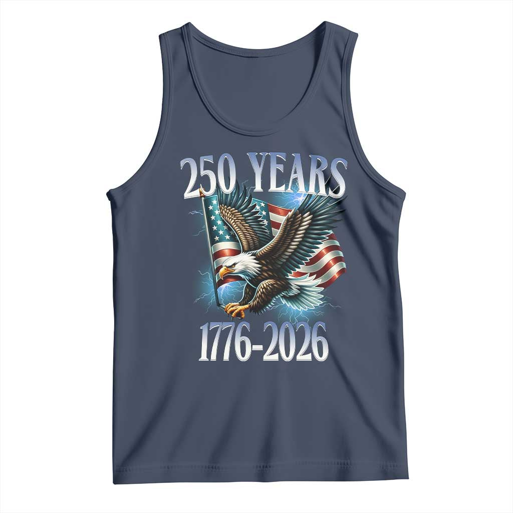 250 Years of American Freedom Tank Top Bald Eagle USA Flag 1776 to 2026 Patriotic - Wonder Print Shop