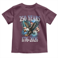 250 Years of American Freedom Toddler T Shirt Bald Eagle USA Flag 1776 to 2026 Patriotic - Wonder Print Shop