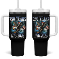 250 Years of American Freedom Tumbler With Handle Bald Eagle USA Flag 1776 to 2026 Patriotic - Wonder Print Shop