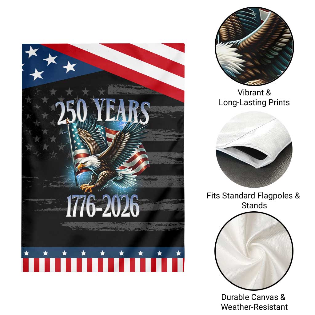 250 Years of American Freedom Garden Flag Bald Eagle USA Flag 1776 to 2026 Patriotic