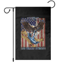 Military Navy 250th Anniversary Garden Flag Forged of Salt and Steel Patriotic Eagle Anchor American Flag - Wonder Print Shop
