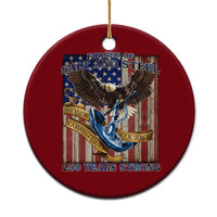 Military Navy 250th Anniversary Ceramic Ornament Forged of Salt and Steel Patriotic Eagle Anchor American Flag - Wonder Print Shop