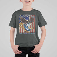 Military Navy 250th Anniversary T Shirt For Kid Forged of Salt and Steel Patriotic Eagle Anchor American Flag - Wonder Print Shop