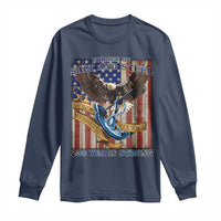 Military Navy 250th Anniversary Long Sleeve Shirt Forged of Salt and Steel Patriotic Eagle Anchor American Flag - Wonder Print Shop