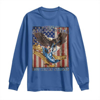 Military Navy 250th Anniversary Long Sleeve Shirt Forged of Salt and Steel Patriotic Eagle Anchor American Flag - Wonder Print Shop