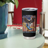 Military Navy 250th Anniversary Tumbler Cup Forged of Salt and Steel Patriotic Eagle Anchor American Flag - Wonder Print Shop