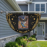Military Navy 250th Anniversary Patriotic Fan Flag Forged of Salt and Steel Patriotic Eagle Anchor American Flag