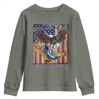 Military Navy 250th Anniversary Youth Sweatshirt Forged of Salt and Steel Patriotic Eagle Anchor American Flag - Wonder Print Shop