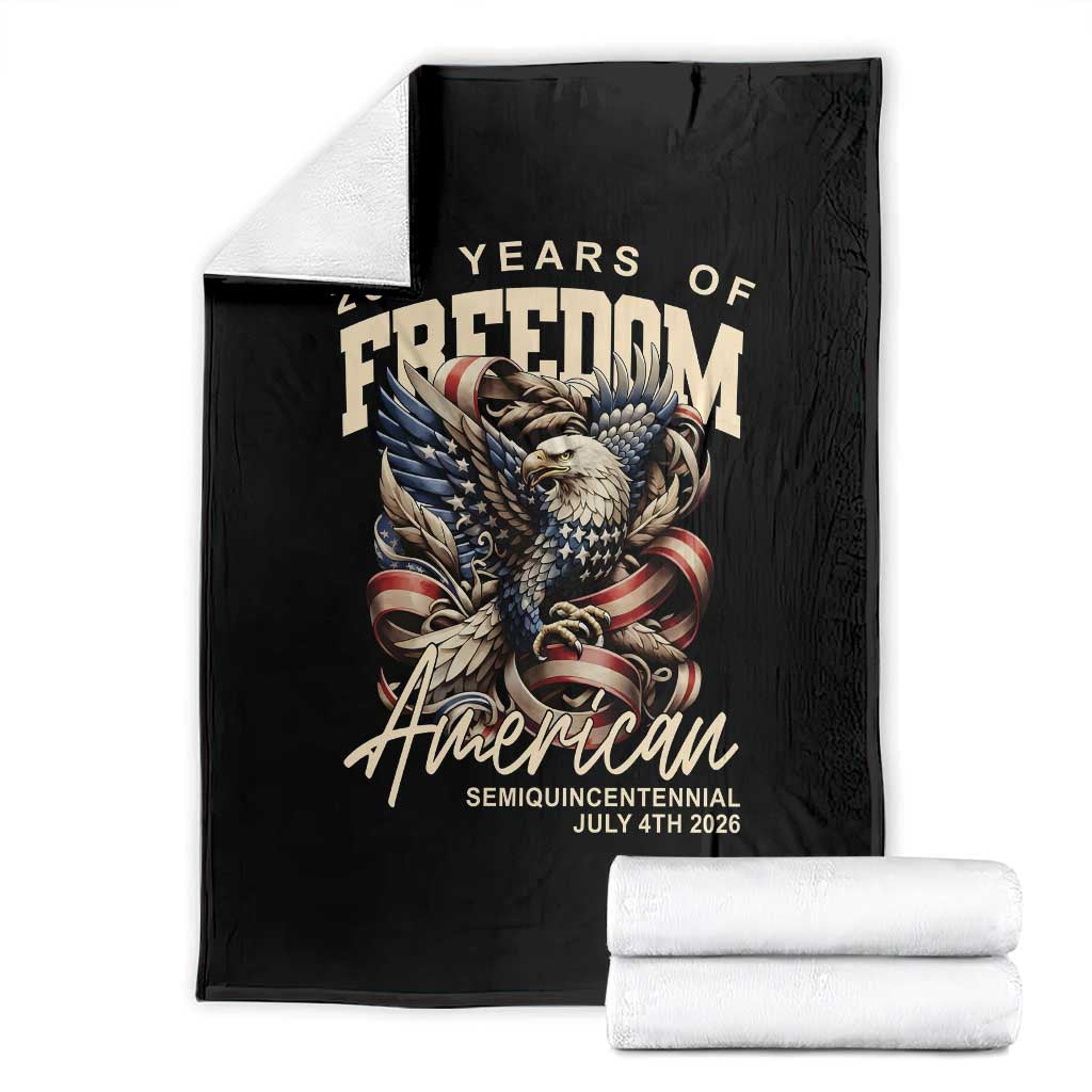 250 Years of Freedom Eagle Throw Blanket US 250th Anniversary American Semiquincentennial 2026 Patriotic - Wonder Print Shop