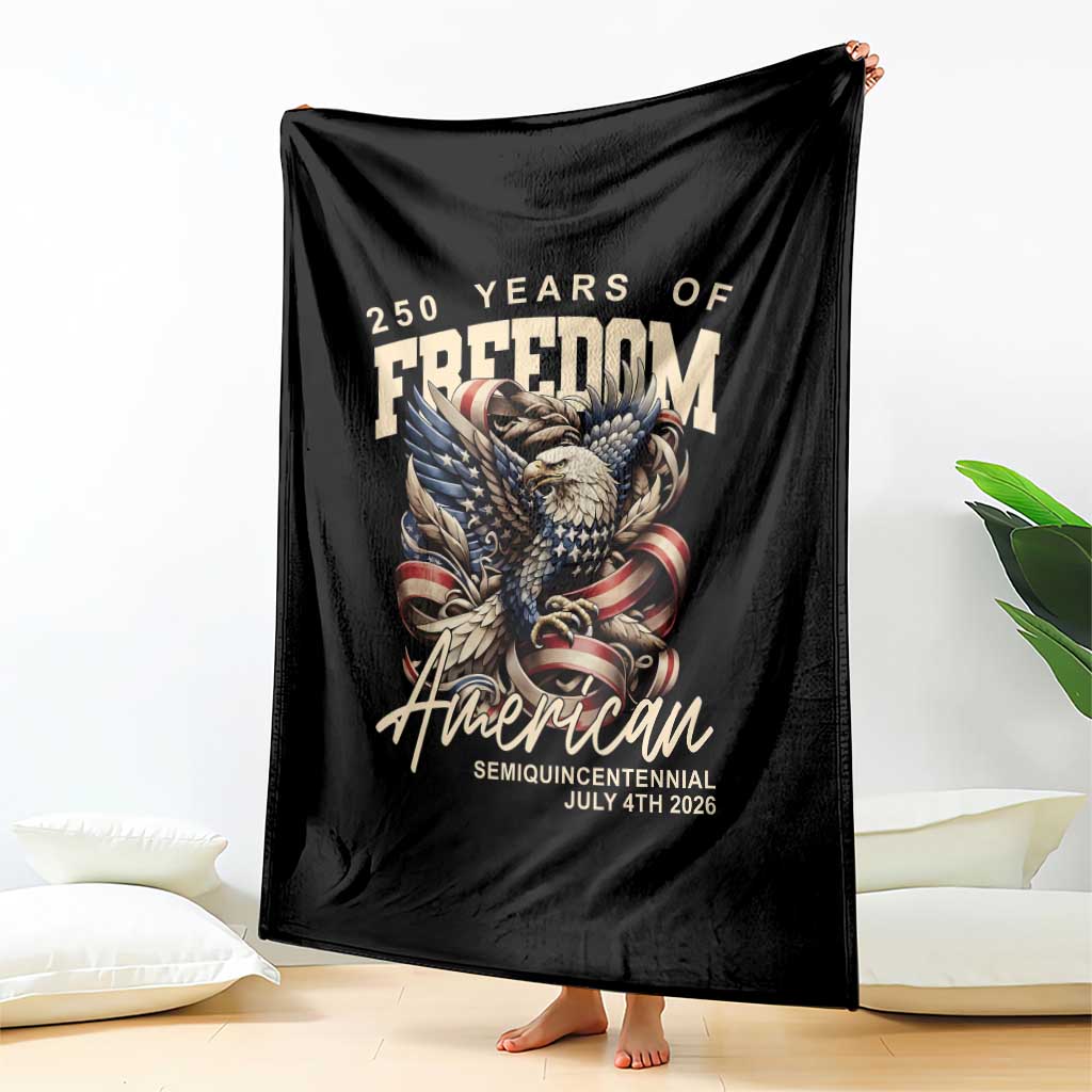 250 Years of Freedom Eagle Throw Blanket US 250th Anniversary American Semiquincentennial 2026 Patriotic - Wonder Print Shop