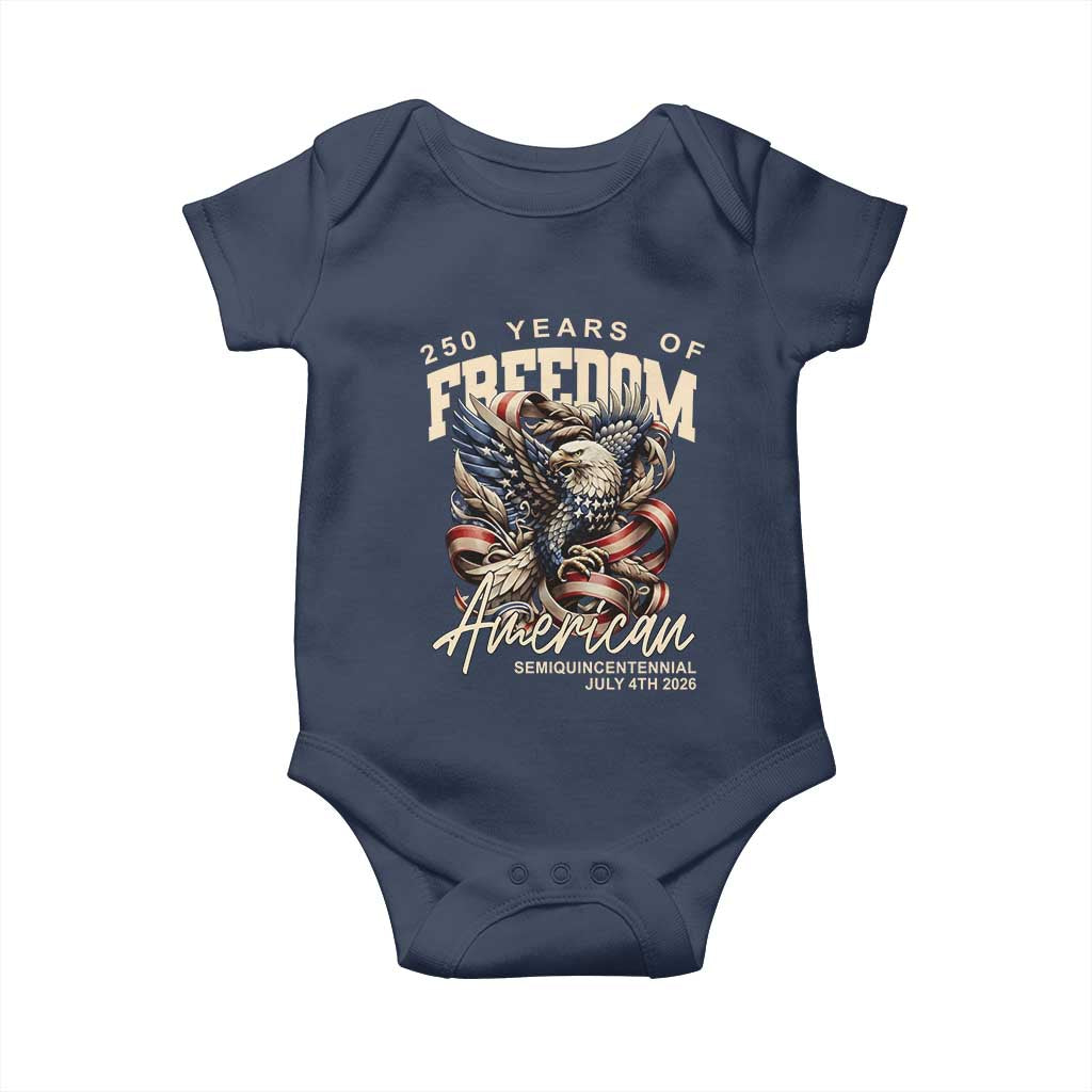 250 Years of Freedom Eagle Baby Onesie US 250th Anniversary American Semiquincentennial 2026 Patriotic - Wonder Print Shop