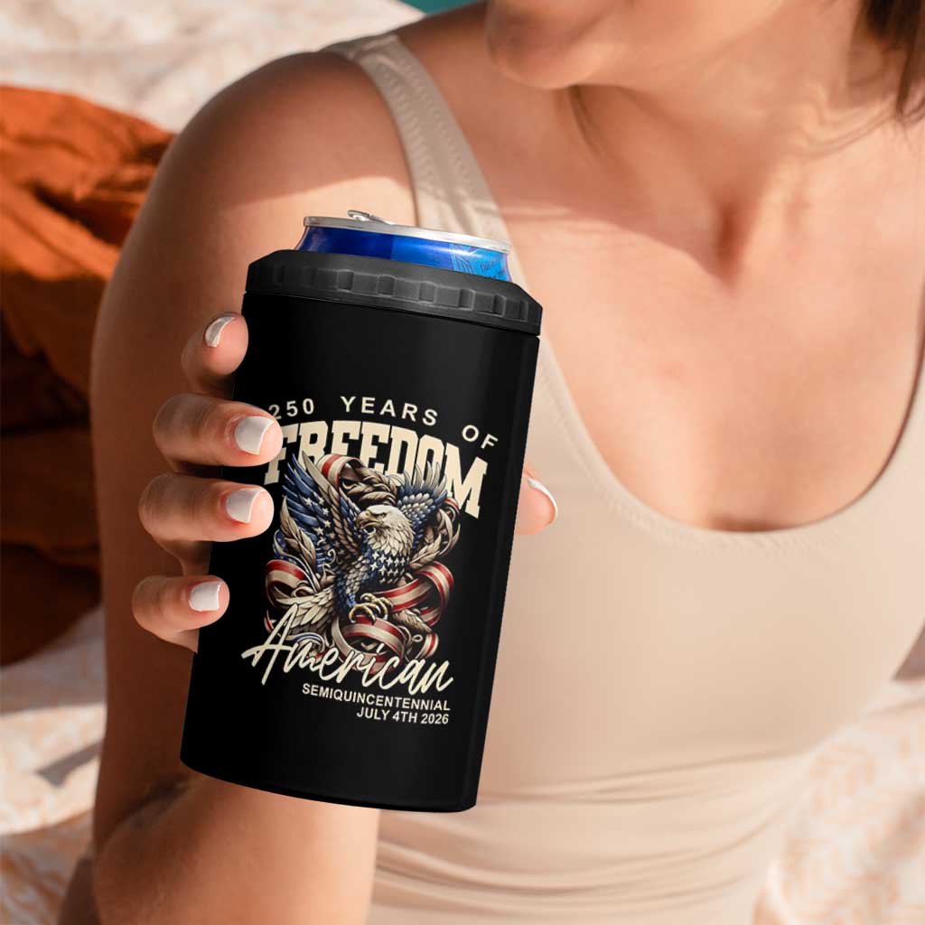 250 Years of Freedom Eagle 4 in 1 Can Cooler Tumbler US 250th Anniversary American Semiquincentennial 2026 Patriotic - Wonder Print Shop
