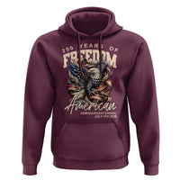 250 Years of Freedom Eagle Hoodie US 250th Anniversary American Semiquincentennial 2026 Patriotic - Wonder Print Shop