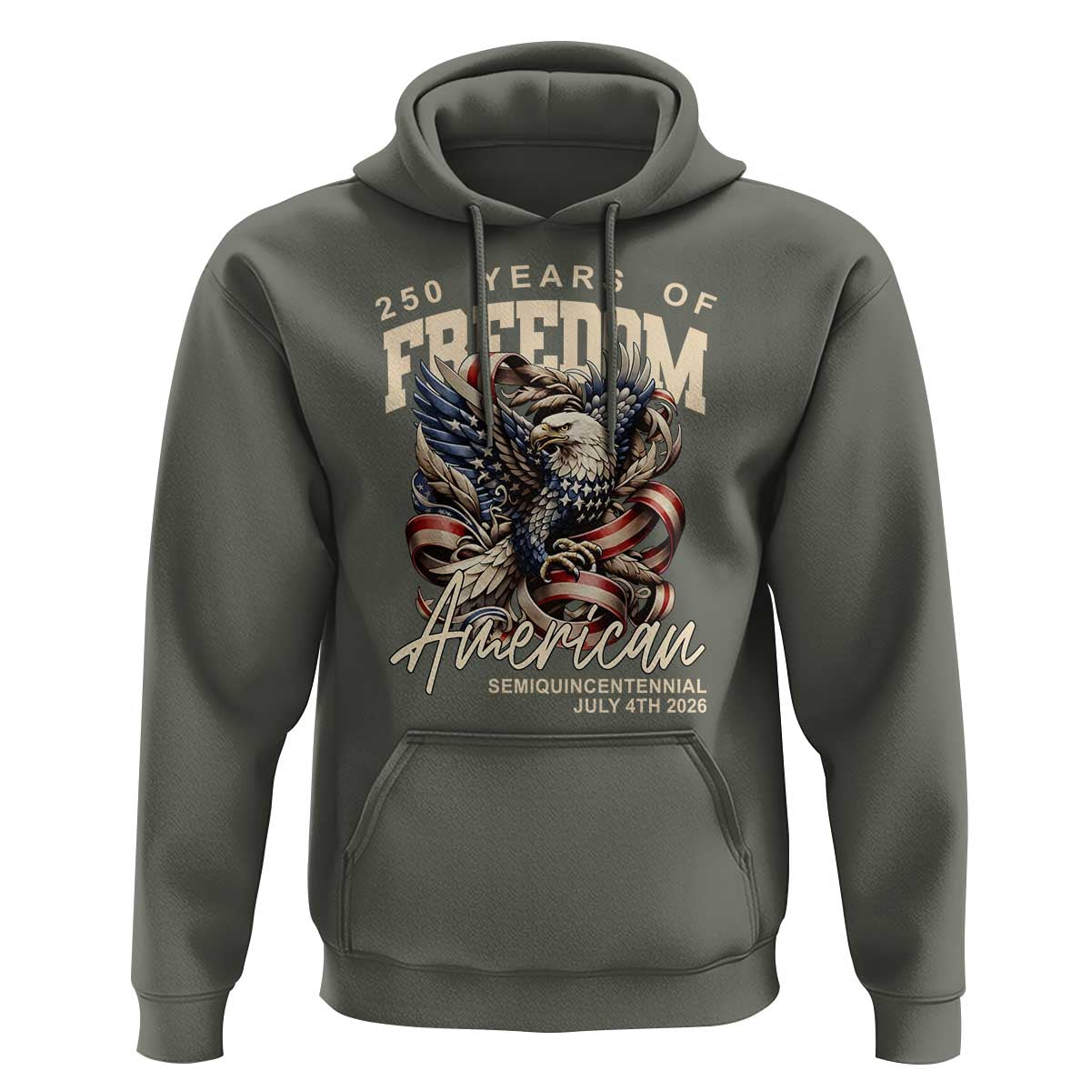 250 Years of Freedom Eagle Hoodie US 250th Anniversary American Semiquincentennial 2026 Patriotic - Wonder Print Shop