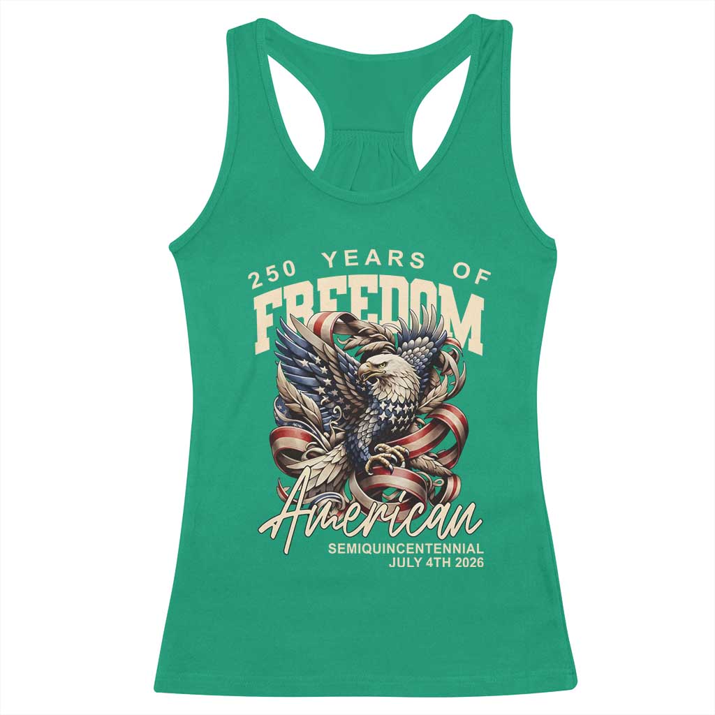 250 Years of Freedom Eagle Racerback Tank Top US 250th Anniversary American Semiquincentennial 2026 Patriotic - Wonder Print Shop