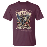 250 Years of Freedom Eagle T Shirt US 250th Anniversary American Semiquincentennial 2026 Patriotic - Wonder Print Shop