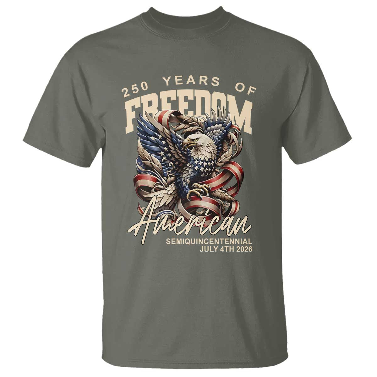 250 Years of Freedom Eagle T Shirt US 250th Anniversary American Semiquincentennial 2026 Patriotic - Wonder Print Shop