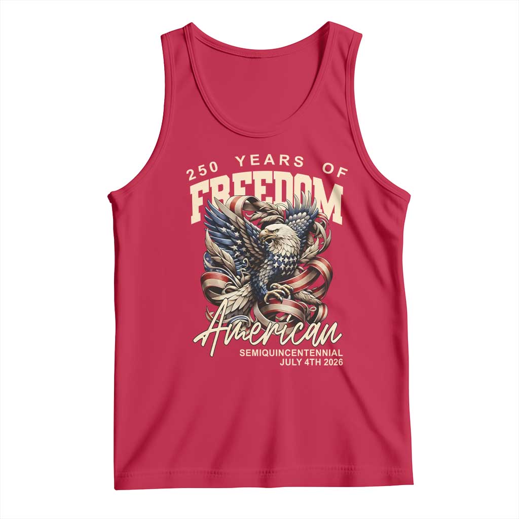 250 Years of Freedom Eagle Tank Top US 250th Anniversary American Semiquincentennial 2026 Patriotic - Wonder Print Shop