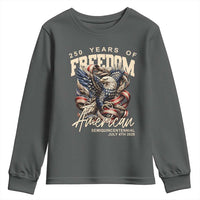 250 Years of Freedom Eagle Youth Sweatshirt US 250th Anniversary American Semiquincentennial 2026 Patriotic - Wonder Print Shop