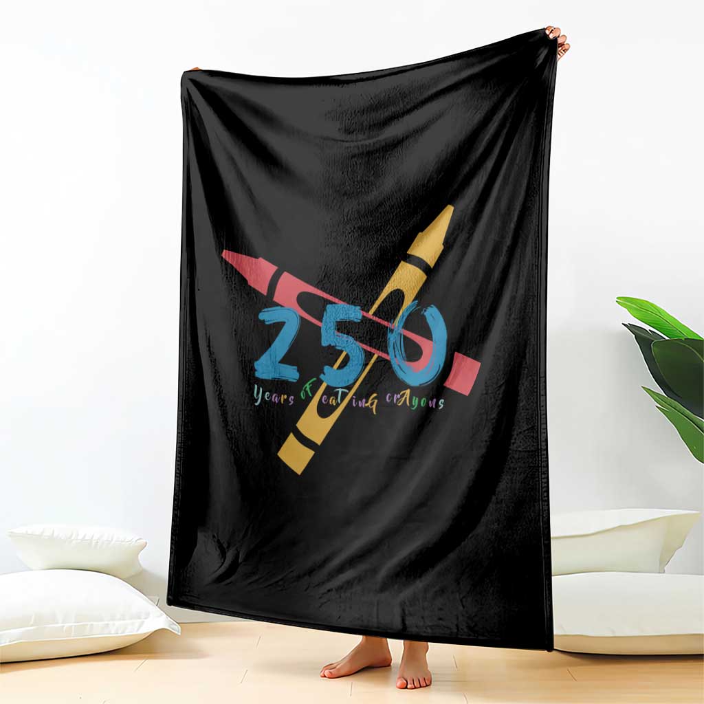 250 Years of Eating Crayons Throw Blanket Funny Military Crayon Joke Veterans Marines - Wonder Print Shop