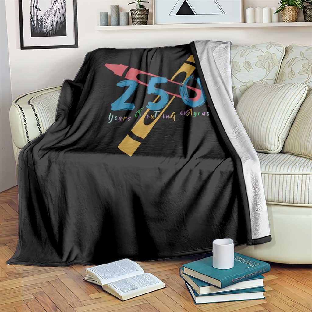 250 Years of Eating Crayons Throw Blanket Funny Military Crayon Joke Veterans Marines - Wonder Print Shop