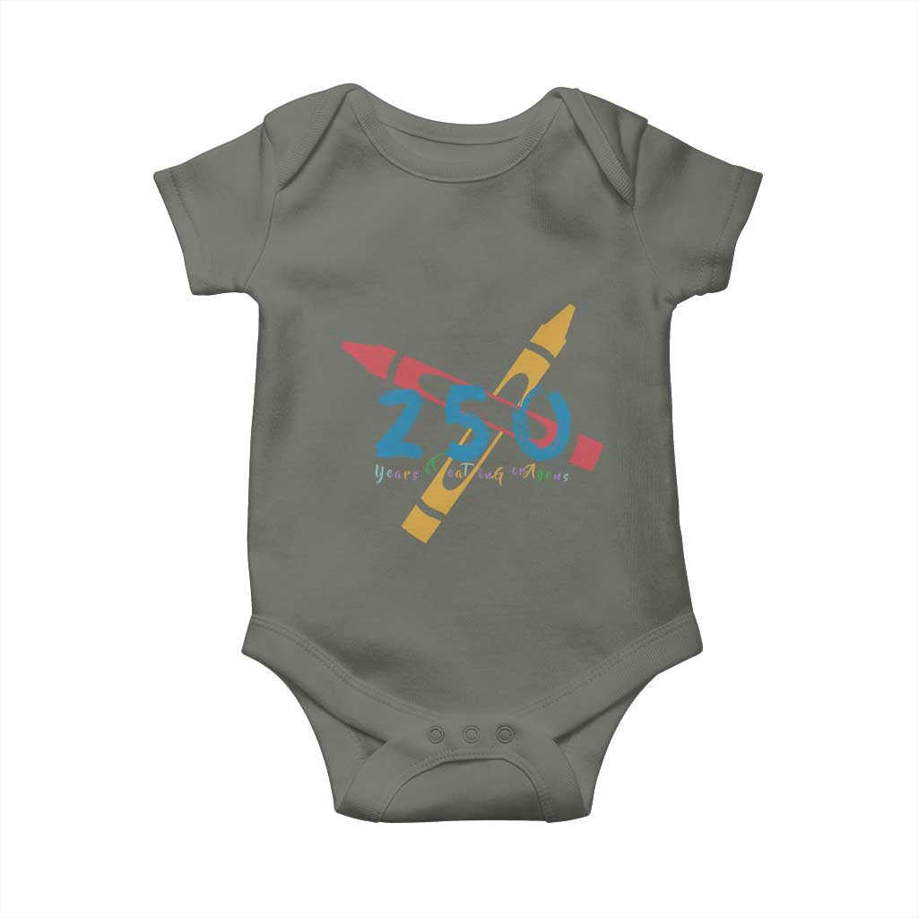 250 Years of Eating Crayons Baby Onesie Funny Military Crayon Joke Veterans Marines - Wonder Print Shop