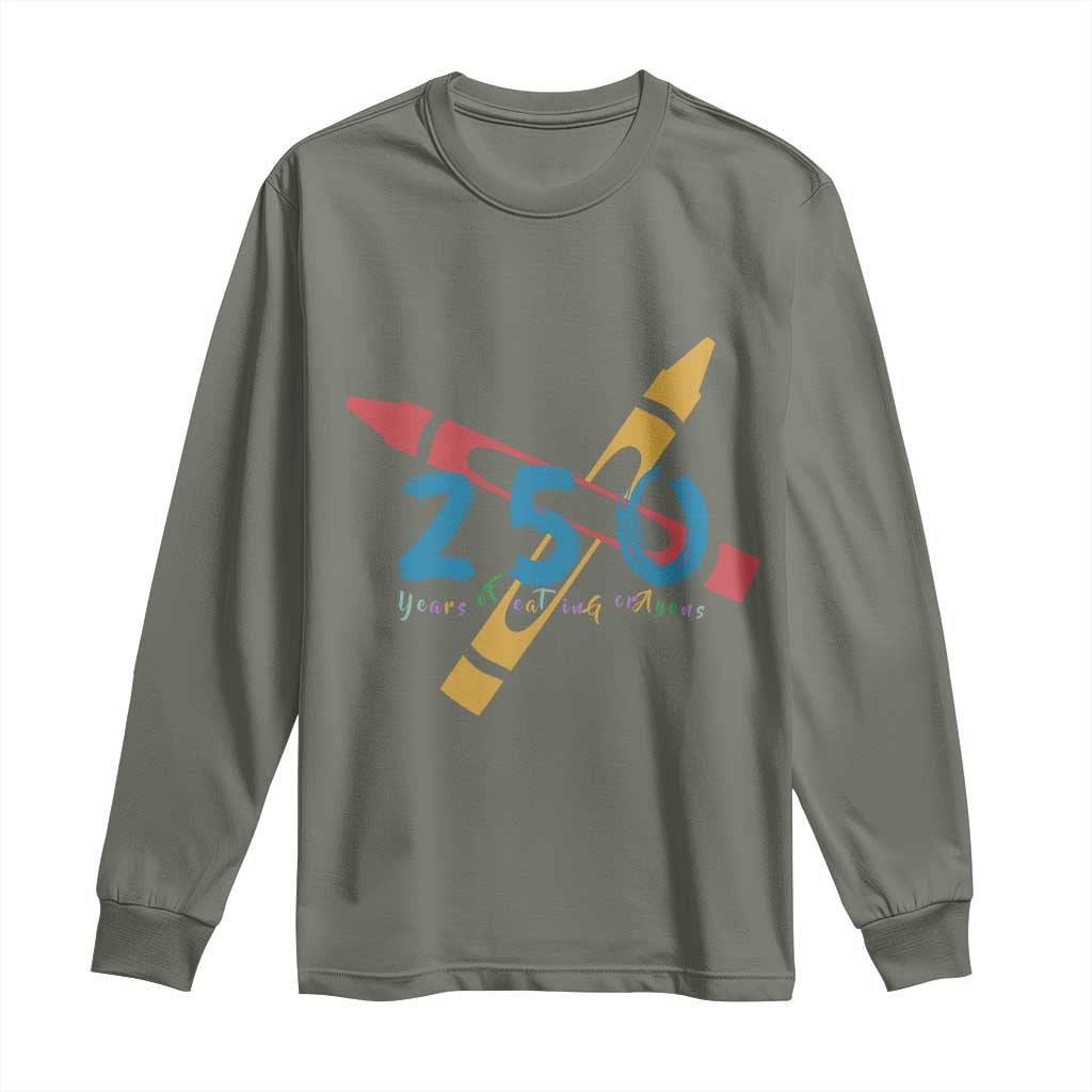 250 Years of Eating Crayons Long Sleeve Shirt Funny Military Crayon Joke Veterans Marines - Wonder Print Shop