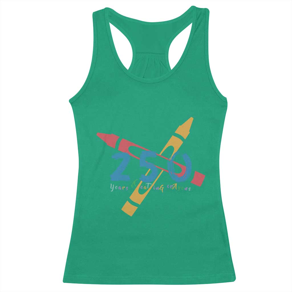 250 Years of Eating Crayons Racerback Tank Top Funny Military Crayon Joke Veterans Marines - Wonder Print Shop