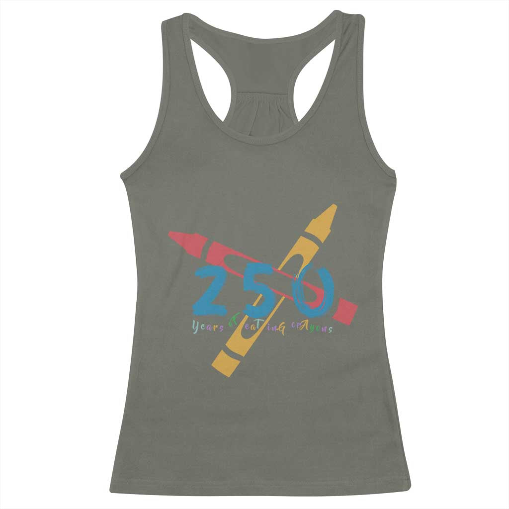 250 Years of Eating Crayons Racerback Tank Top Funny Military Crayon Joke Veterans Marines - Wonder Print Shop