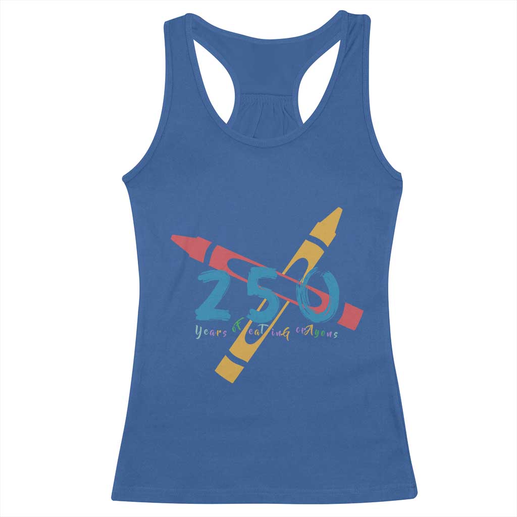 250 Years of Eating Crayons Racerback Tank Top Funny Military Crayon Joke Veterans Marines - Wonder Print Shop