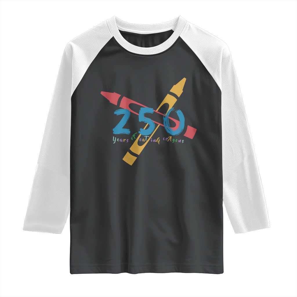 250 Years of Eating Crayons Raglan Shirt Funny Military Crayon Joke Veterans Marines - Wonder Print Shop