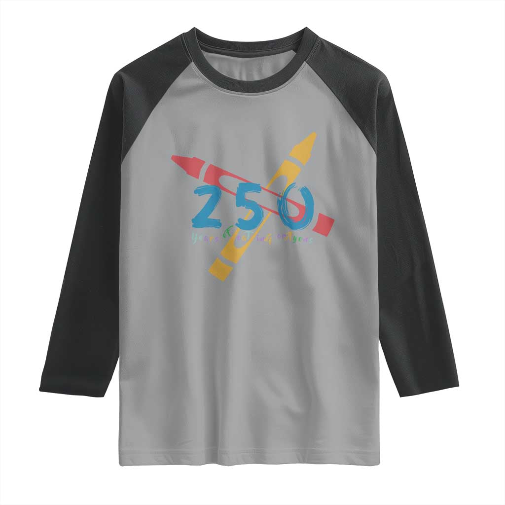 250 Years of Eating Crayons Raglan Shirt Funny Military Crayon Joke Veterans Marines - Wonder Print Shop