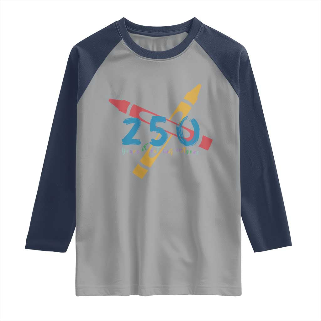 250 Years of Eating Crayons Raglan Shirt Funny Military Crayon Joke Veterans Marines - Wonder Print Shop