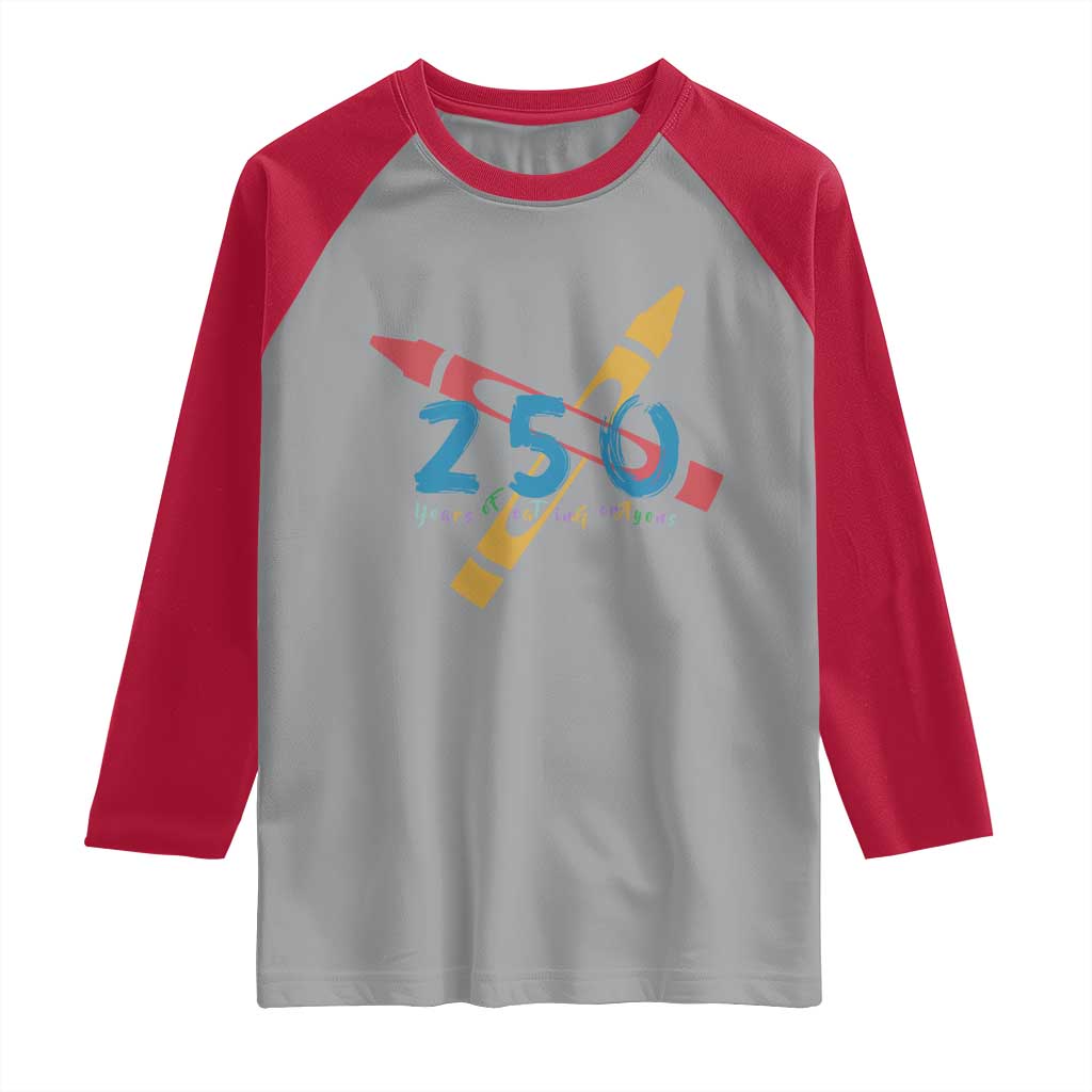 250 Years of Eating Crayons Raglan Shirt Funny Military Crayon Joke Veterans Marines - Wonder Print Shop