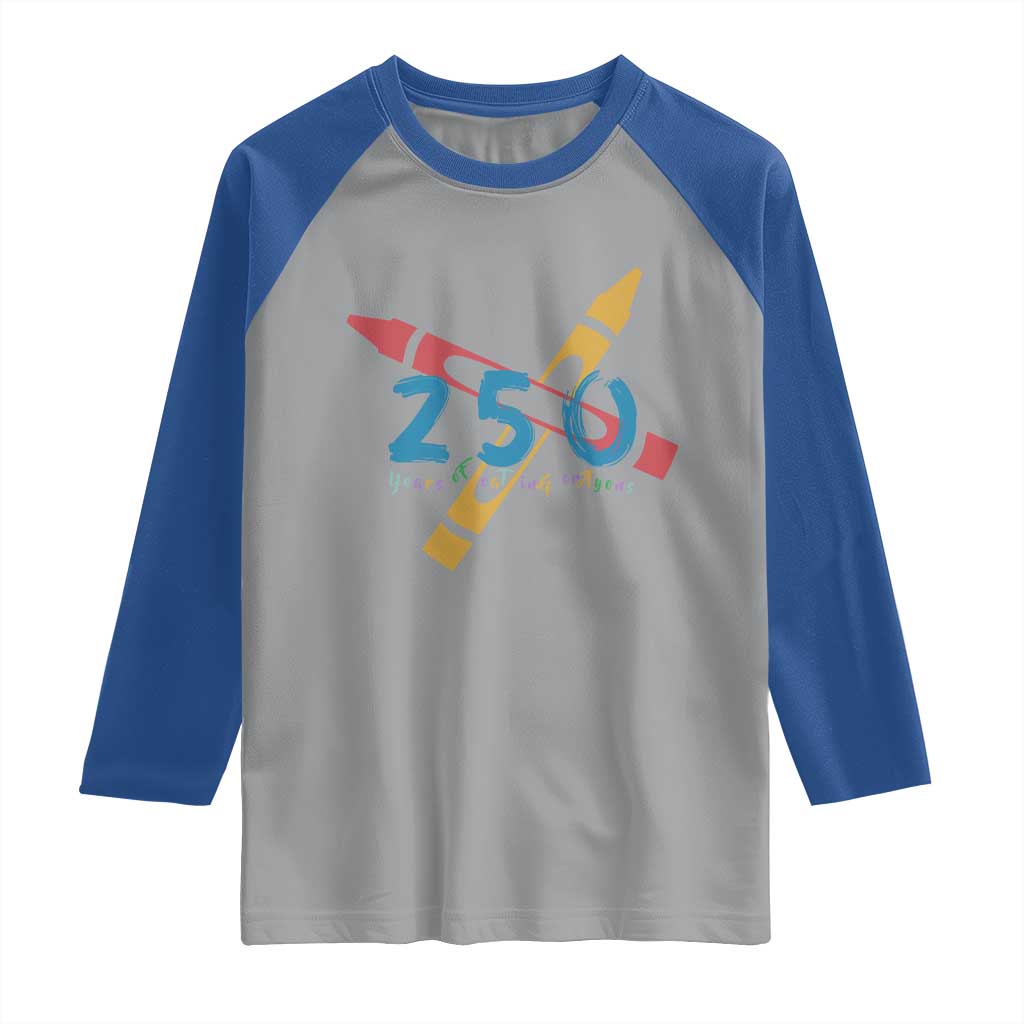 250 Years of Eating Crayons Raglan Shirt Funny Military Crayon Joke Veterans Marines - Wonder Print Shop