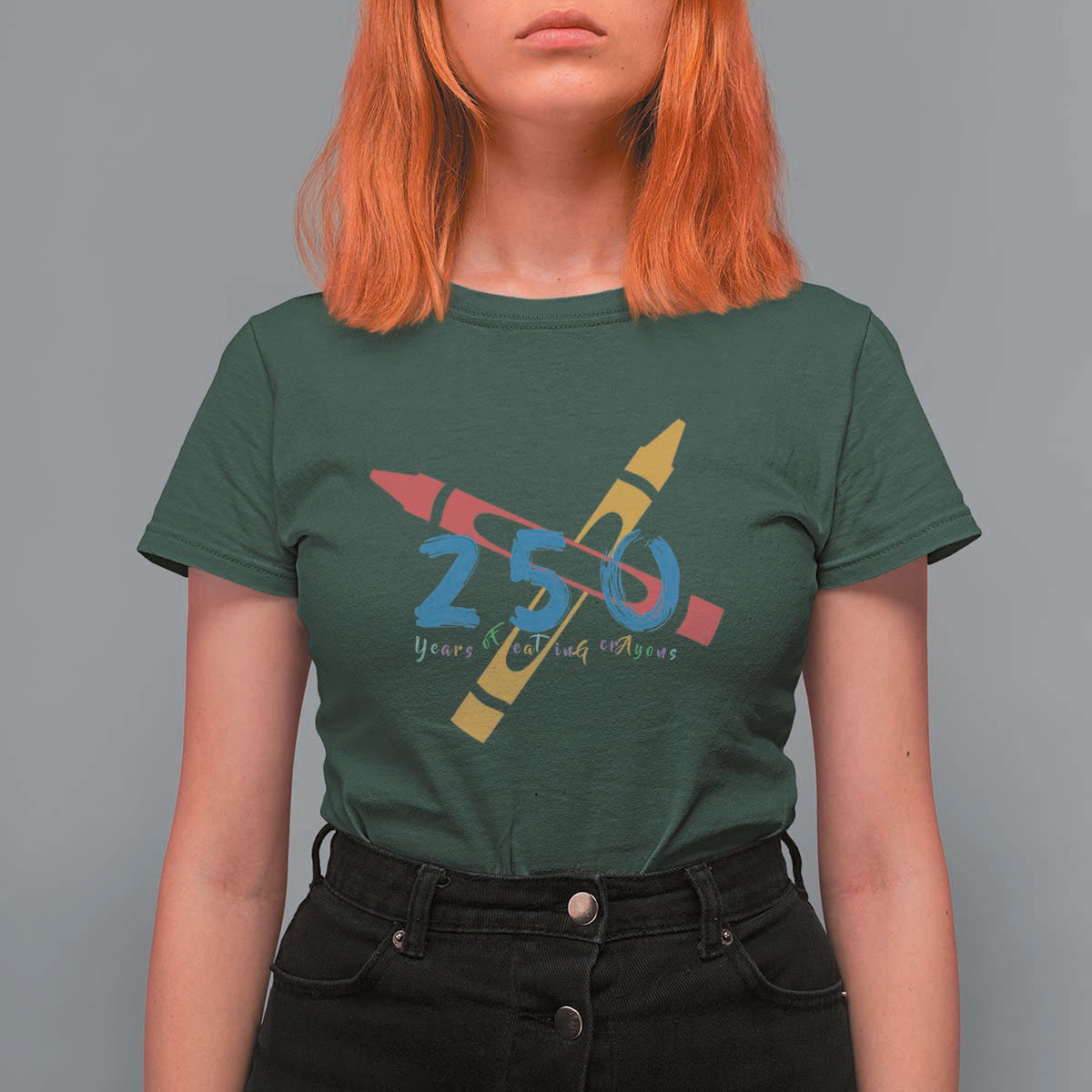 250 Years of Eating Crayons T Shirt For Women Funny Military Crayon Joke Veterans Marines - Wonder Print Shop