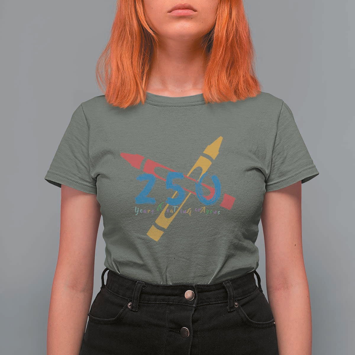 250 Years of Eating Crayons T Shirt For Women Funny Military Crayon Joke Veterans Marines - Wonder Print Shop