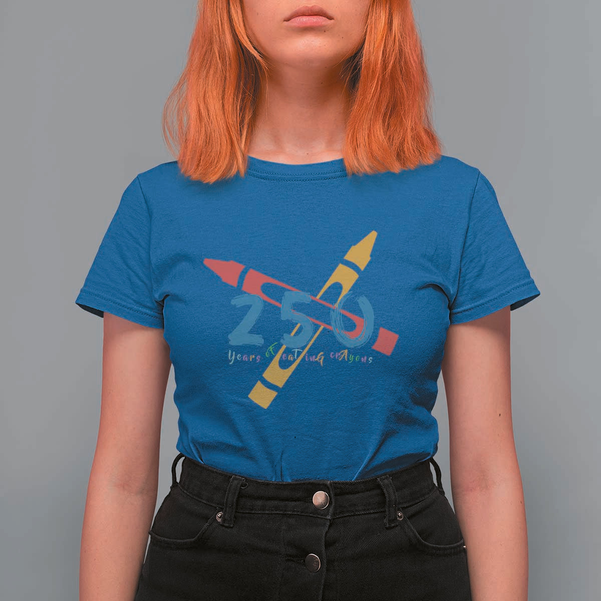 250 Years of Eating Crayons T Shirt For Women Funny Military Crayon Joke Veterans Marines - Wonder Print Shop