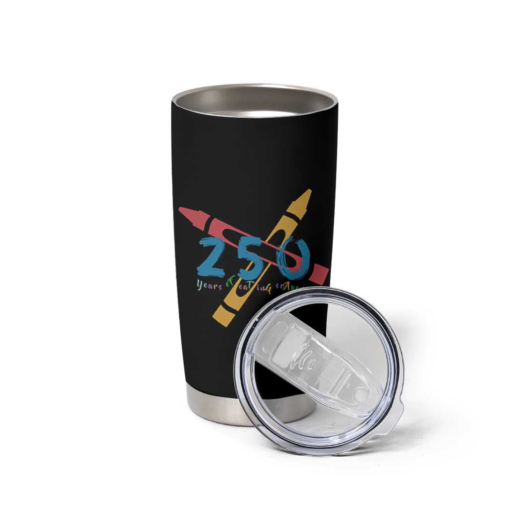 250 Years of Eating Crayons Tumbler Cup Funny Military Crayon Joke Veterans Marines - Wonder Print Shop