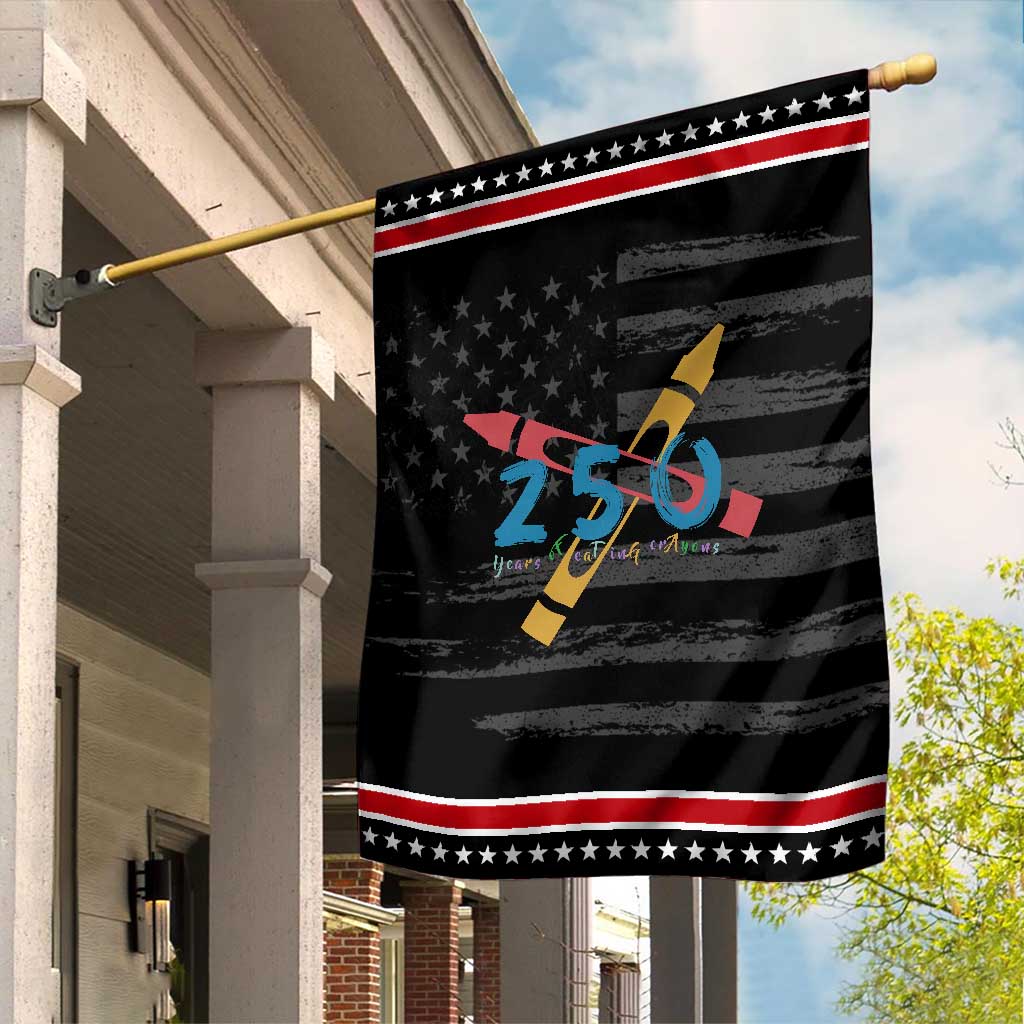 250 Years of Eating Crayons Garden Flag Funny Military Crayon Joke Veterans Marines