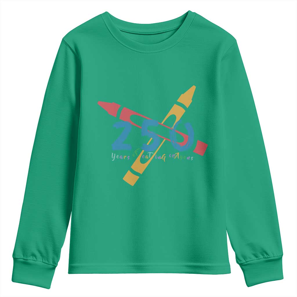 250 Years of Eating Crayons Youth Sweatshirt Funny Military Crayon Joke Veterans Marines - Wonder Print Shop